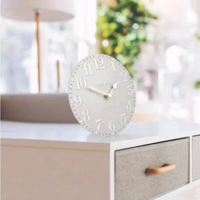 Thomas Kent - Arabic Dove Grey Mantel Clock